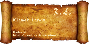 Klimek Linda névjegykártya